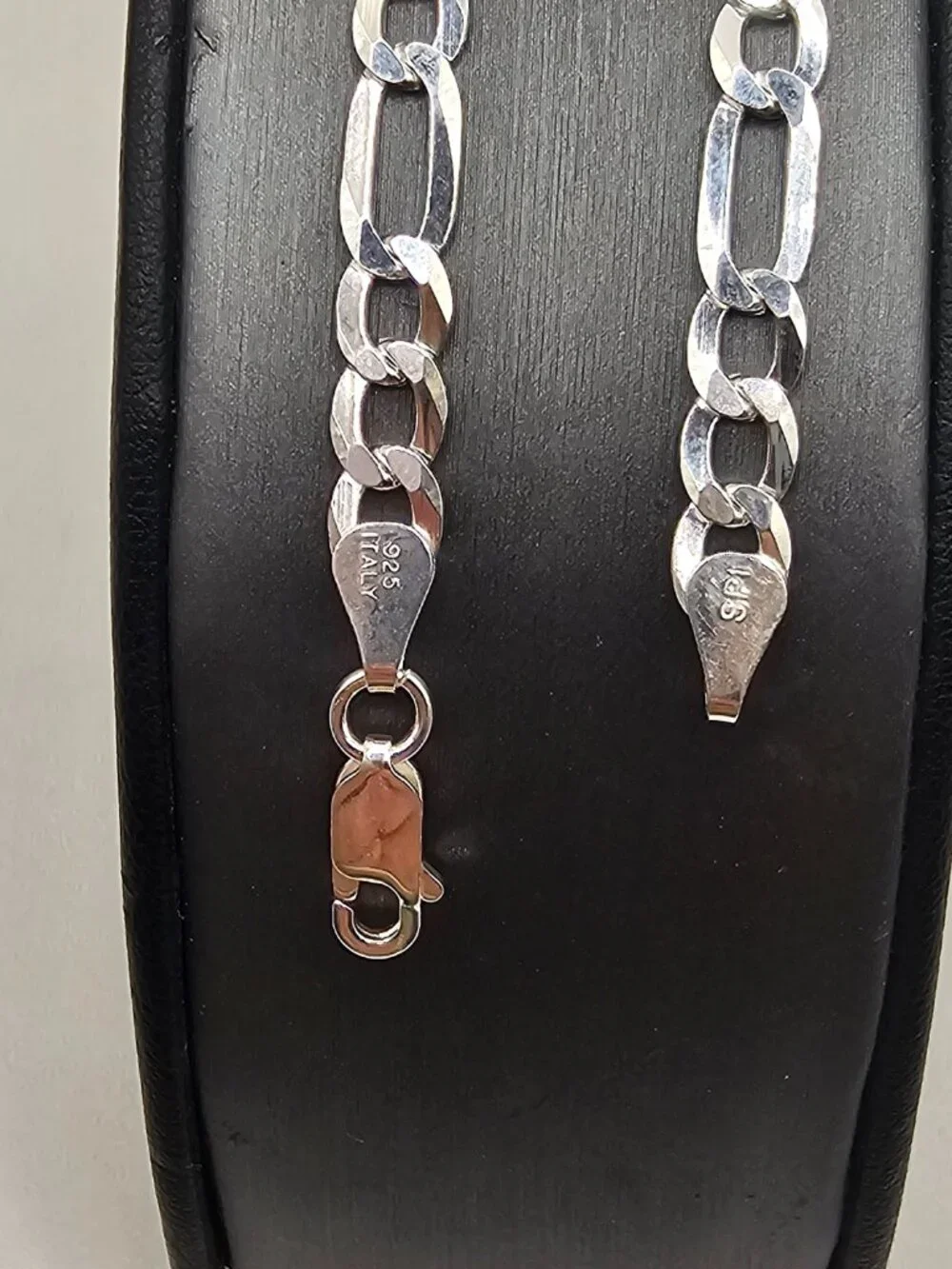 Sterling Silver 925 High Polished Figaro Bracelet 5.6mm 7 inches